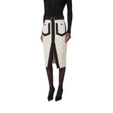 Gonna donna bi-color in doppio crêpe