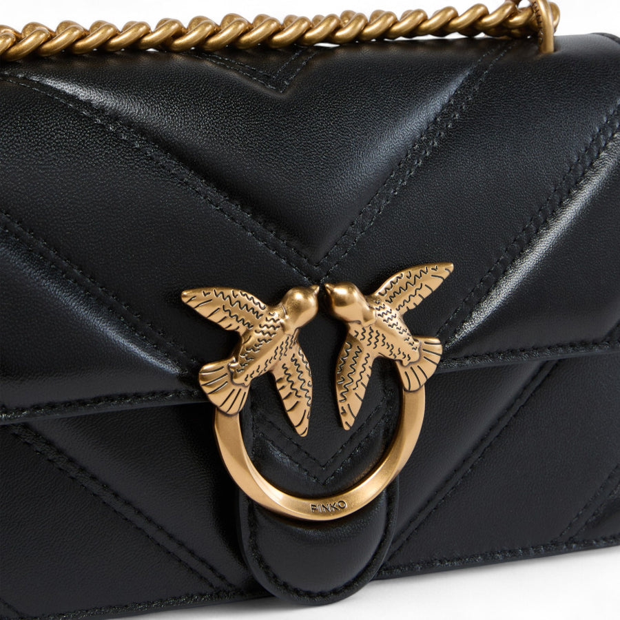 Borsa donna a tracolla piccola Love Bag in nappa trapuntata chevron