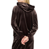 Felpa donna in ciniglia con cappuccio