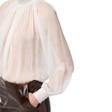 Blusa donna in voile con ganci gioiello