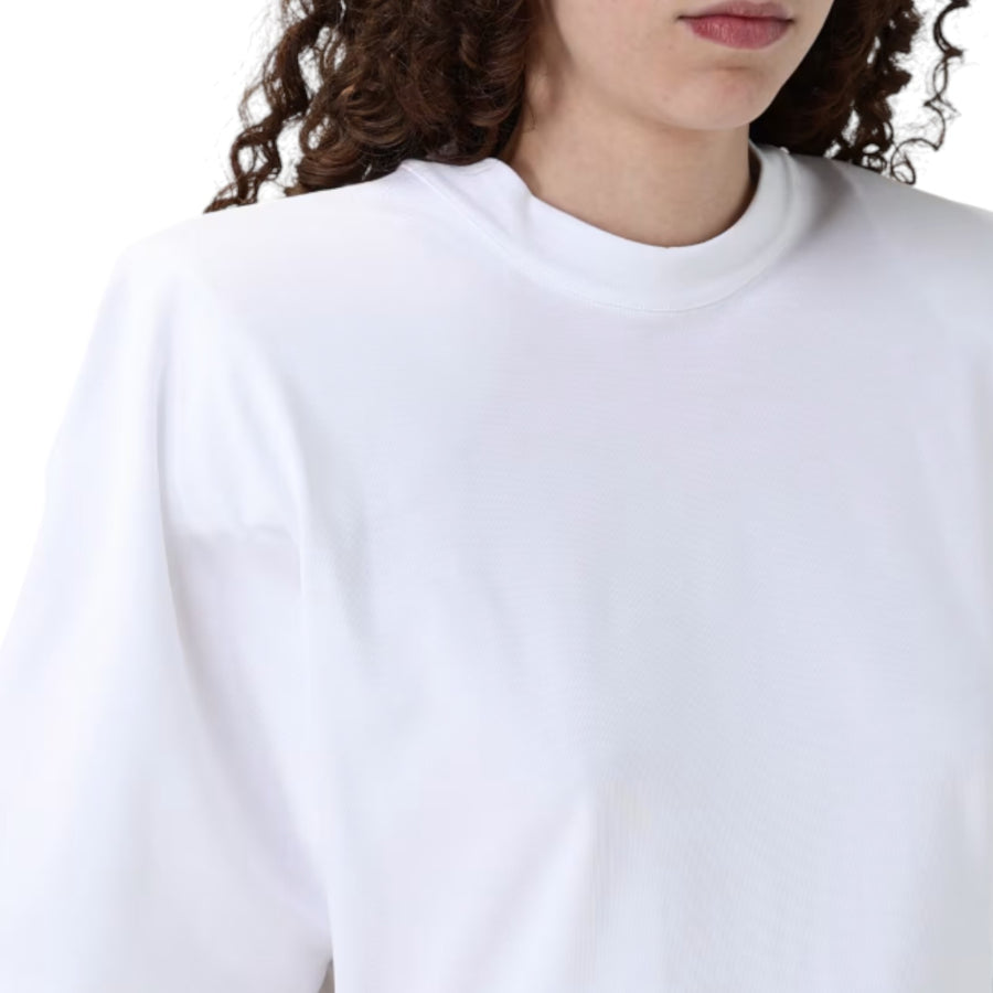 T-shirt donna maniche corte con spalle imbottite
