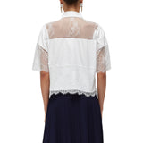 Camicia donna in cotone con pizzo