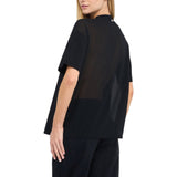 T-shirt donna con perle e strass