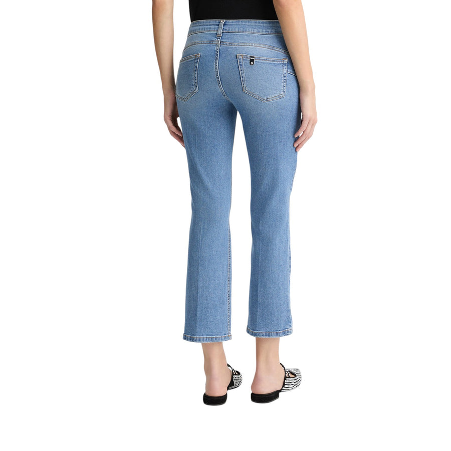 Jeans donna bootcut con strass