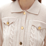 Maglia donna cardigan misto cachemire