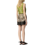 Shorts donna camouflage con pizzo