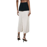 Gonna donna midi color block in misto viscosa