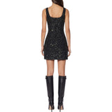 Mini abito donna in maglia con paillettes