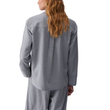 Camicia donna gessata con borchie