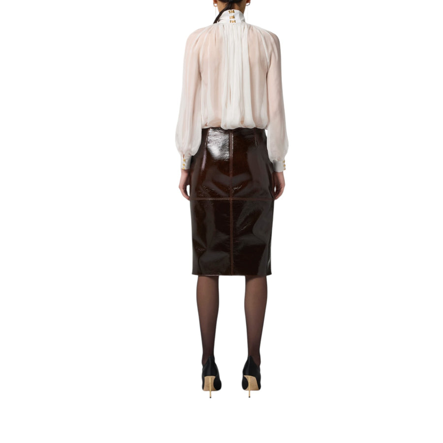 Blusa donna in voile con ganci gioiello