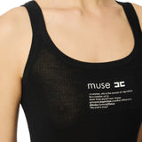 Top donna in maglia con dettaglio lettering