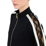 Felpa donna in cotone con pizzo