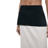 Gonna donna midi color block in misto viscosa