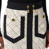 Gonna donna bi-color in doppio crêpe