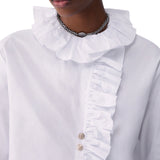 Camicia donna in popeline con rouches