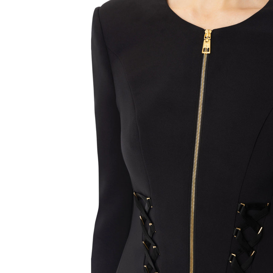 Giacca donna in crêpe con lacci criss-cross