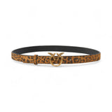 Cintura donna con stampa leopardata e fibbia Love Birds 2 cm