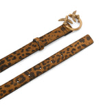 Cintura donna con stampa leopardata e fibbia Love Birds 2 cm