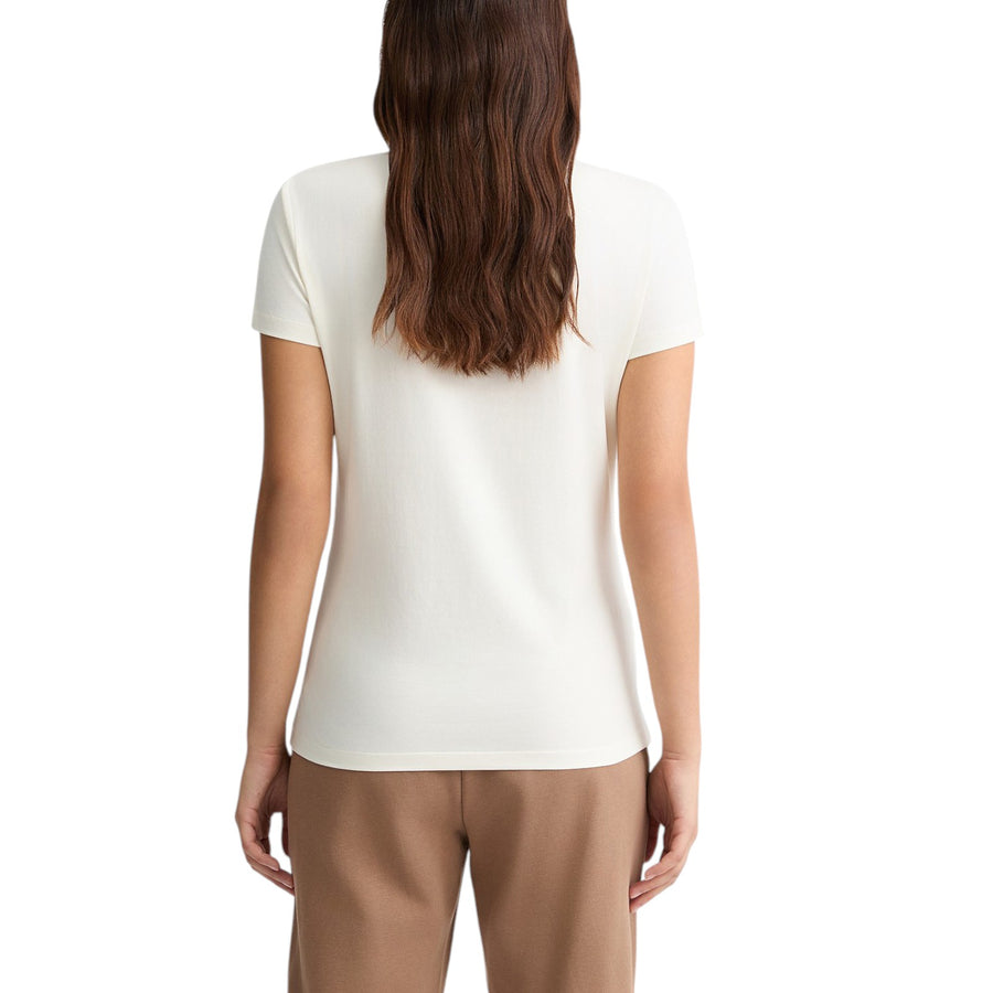 T-shirt donna con logo animalier e strass