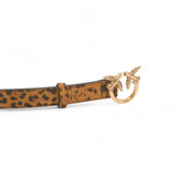 Cintura donna con stampa leopardata e fibbia Love Birds 2 cm