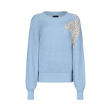 Maglia donna con ricamo in rafia