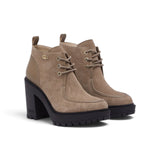 Stivaletti donna in suede stringati