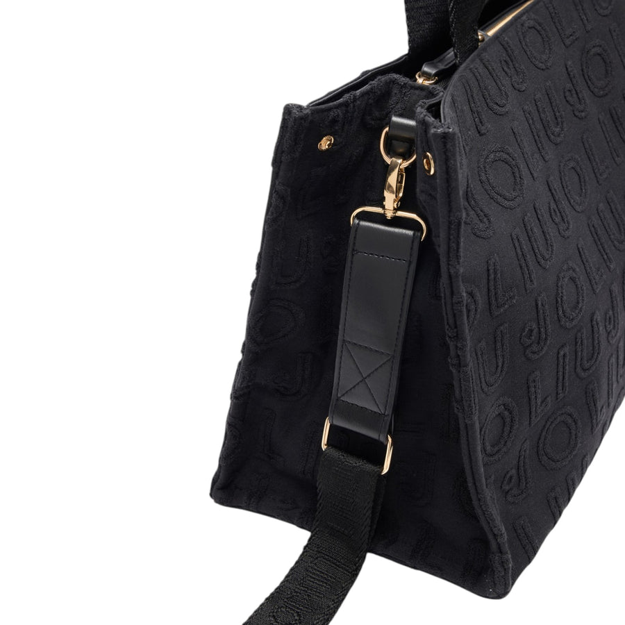 Borsa donna tote jacquard nera