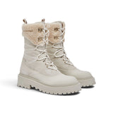 Anfibi donna in suede con dettaglio teddy