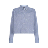 Camicia donna in popeline con strass