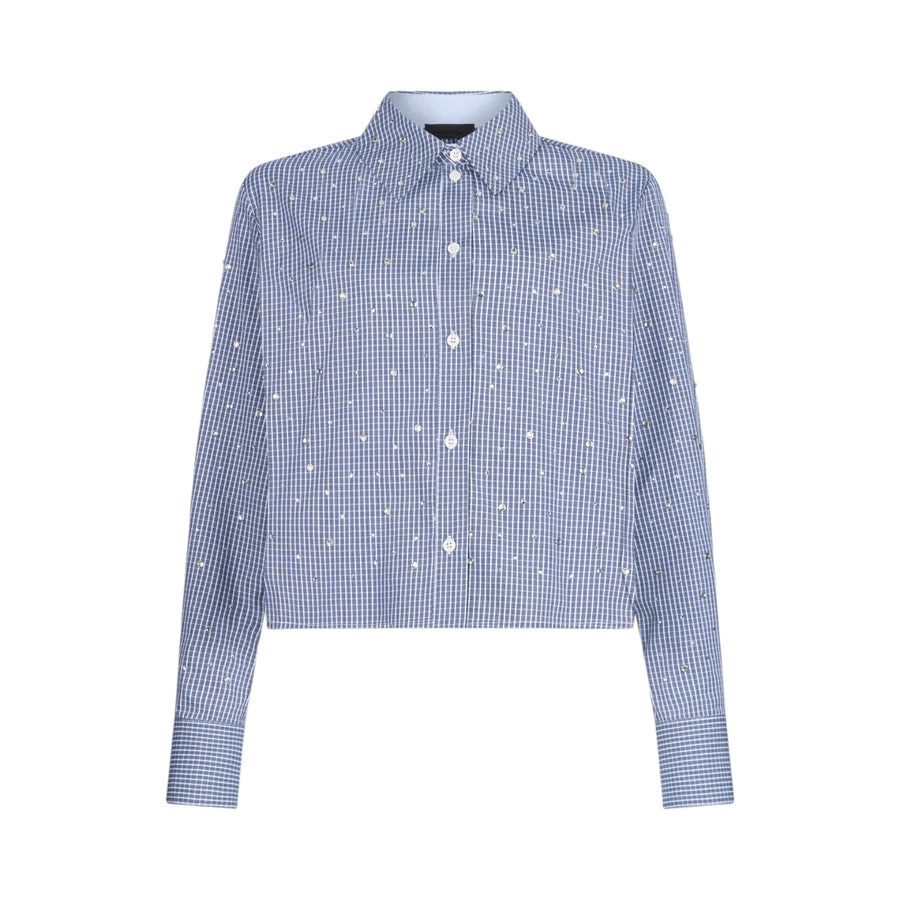 Camicia donna in popeline con strass
