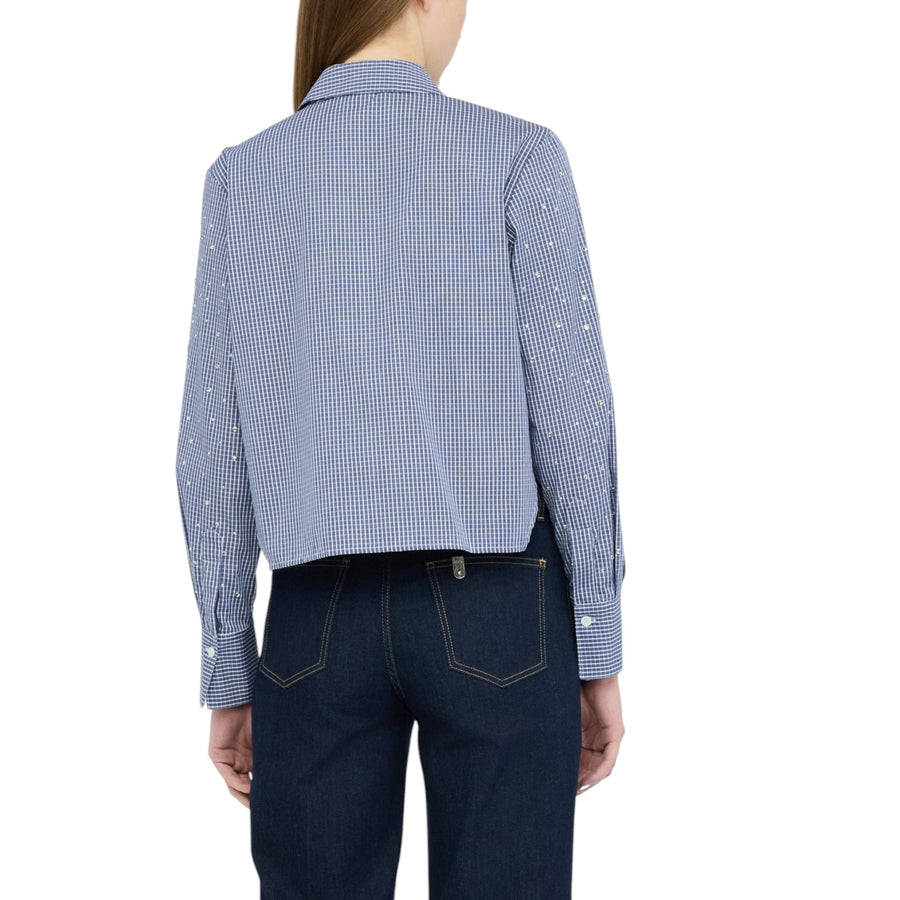 Camicia donna in popeline con strass