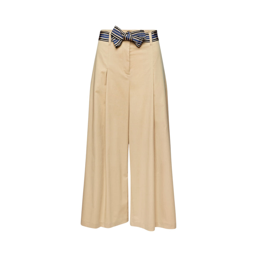 Pantaloni donna ampi con cintura a righe