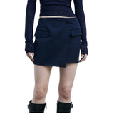 Minigonna donna a portafoglio in gabardina