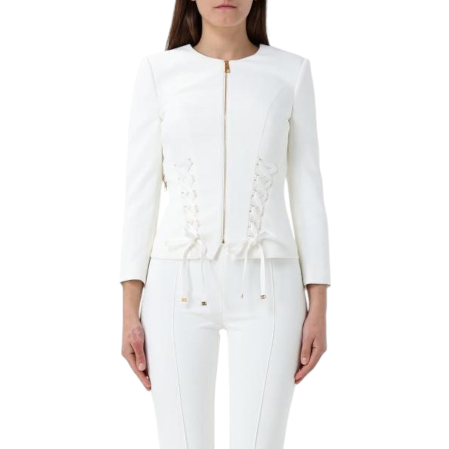 Giacca donna in crêpe con lacci criss-cross