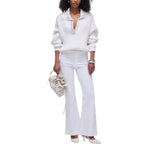 Pantaloni donna flare con bottoni logati