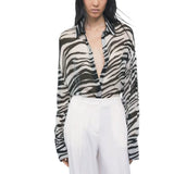 Camicia donna trasparente zebrata