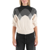 Maglia donna jacquard con lurex di volume