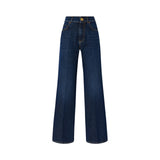Jeans donna wide leg con piega stirata
