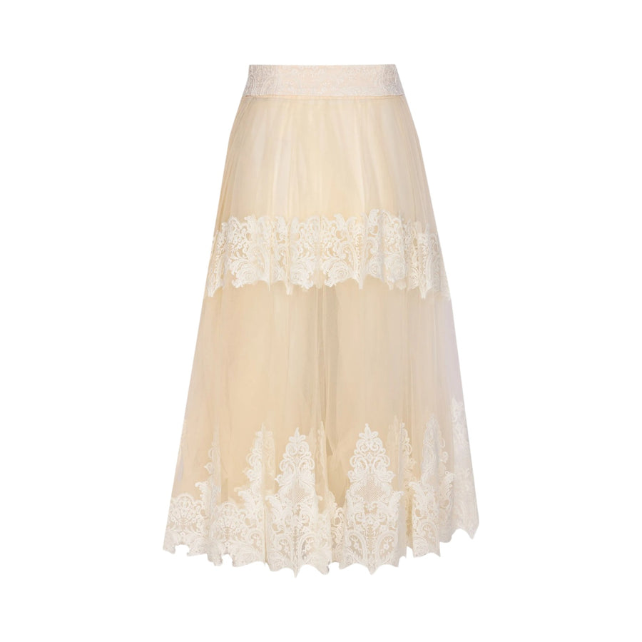 Gonna donna in tulle con decorazioni in pizzo