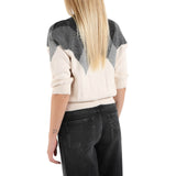 Maglia donna jacquard con lurex di volume