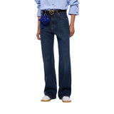 Jeans donna wide leg con piega stirata