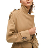 Trench donna Lungo a Doppiopetto in Sarga