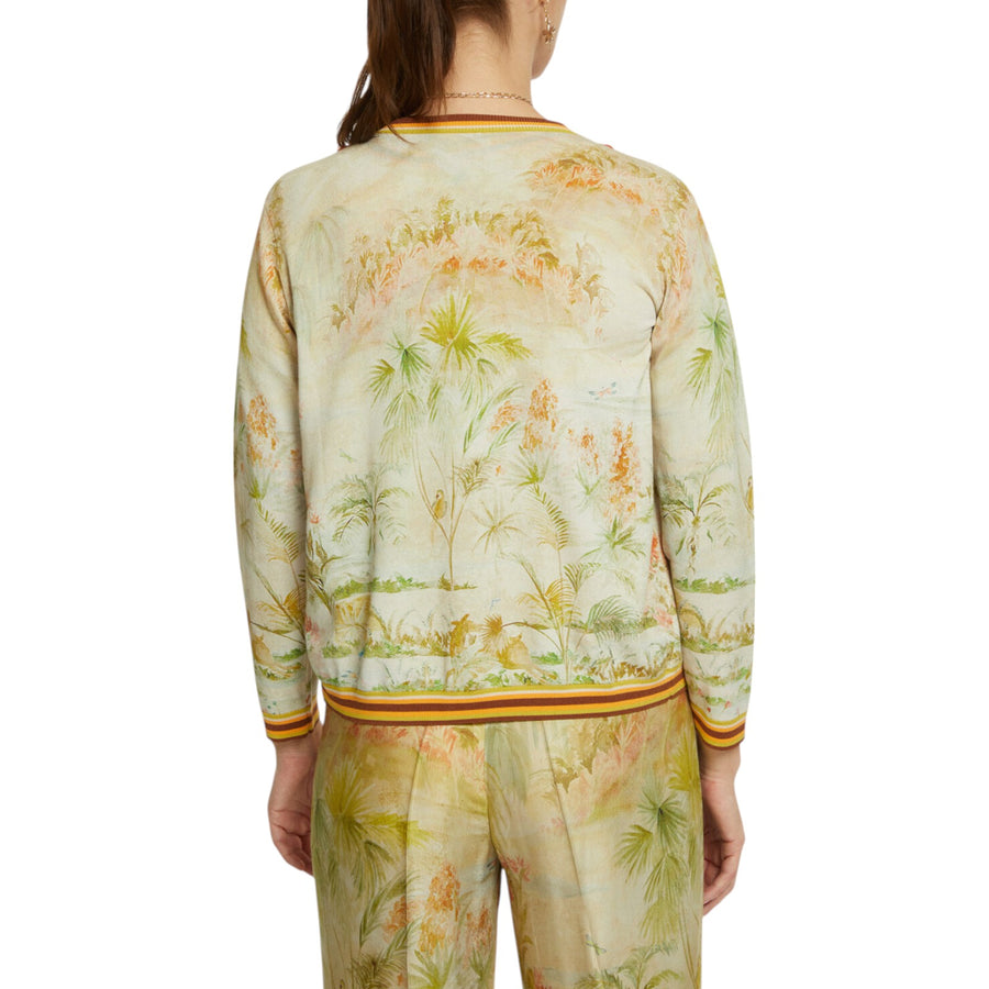 Cardigan donna stampato e ricamato