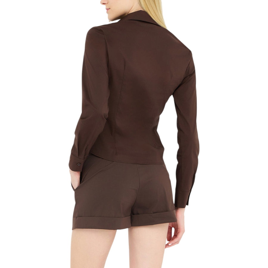 Camicia donna in popeline con strass