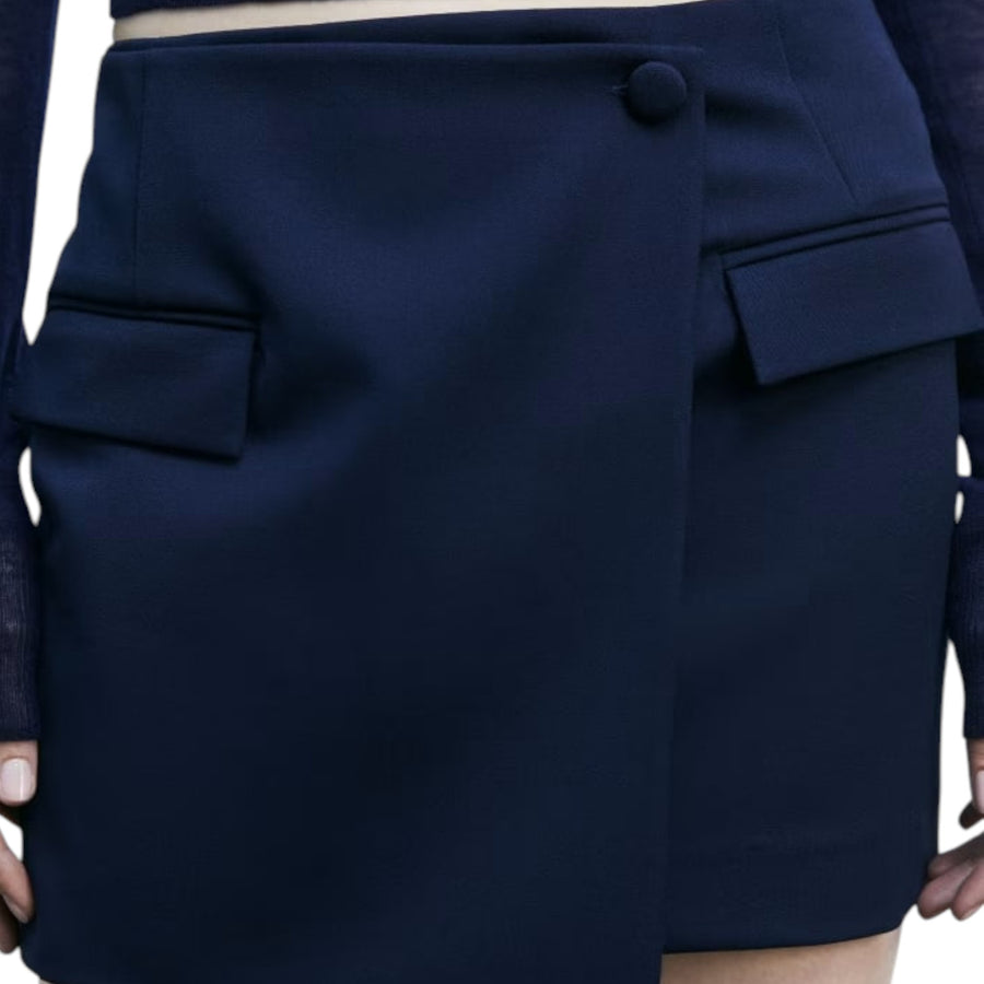 Minigonna donna a portafoglio in gabardina
