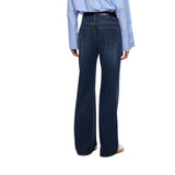 Jeans donna wide leg con piega stirata