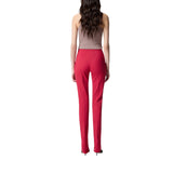Pantalone donna con piega in raso di cotone