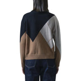 Maglia donna jacquard con disegno geometrico