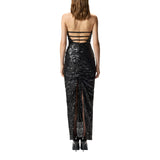 Abito donna lungo con paillettes