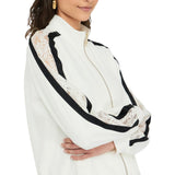 Felpa donna in cotone con pizzo